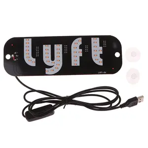 LED Light Sign for Car Windshield - Rideshare Accessories for Drivers Taxi Lift Amp Signs (Pink)