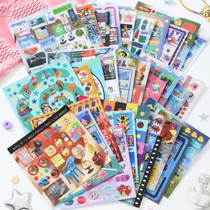 Retro & Future Sticker Book – 30 Sheets Cyberpunk Y2K & Dreamcore Anime, 90s/2000s Aesthetic Futuristic Cut-Out Stickers with Glitter, Glossy & Matte Finishes