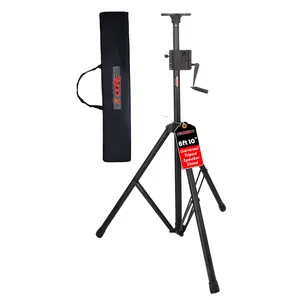 5 Core Speaker Stand Tripod Tall Crank Up Height Adjustable Heavy Duty Floor Stands 35mm PA Pole Mount Rubber Durable