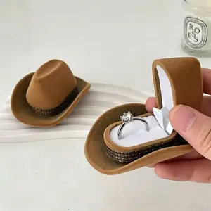 Creative Jewelry Box, Cowboy Hat Ring Holder, Valentine's Day Gift, Surprise Proposal Gift Box, Unique Jewelry Storage