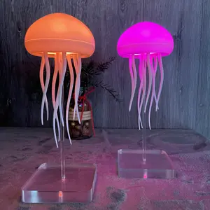Jellyfish LED Intelligent Voice Controlled Night ABS 7-Color USB-Powered Floating Tentacle Pendant Light Full-Color Gradient