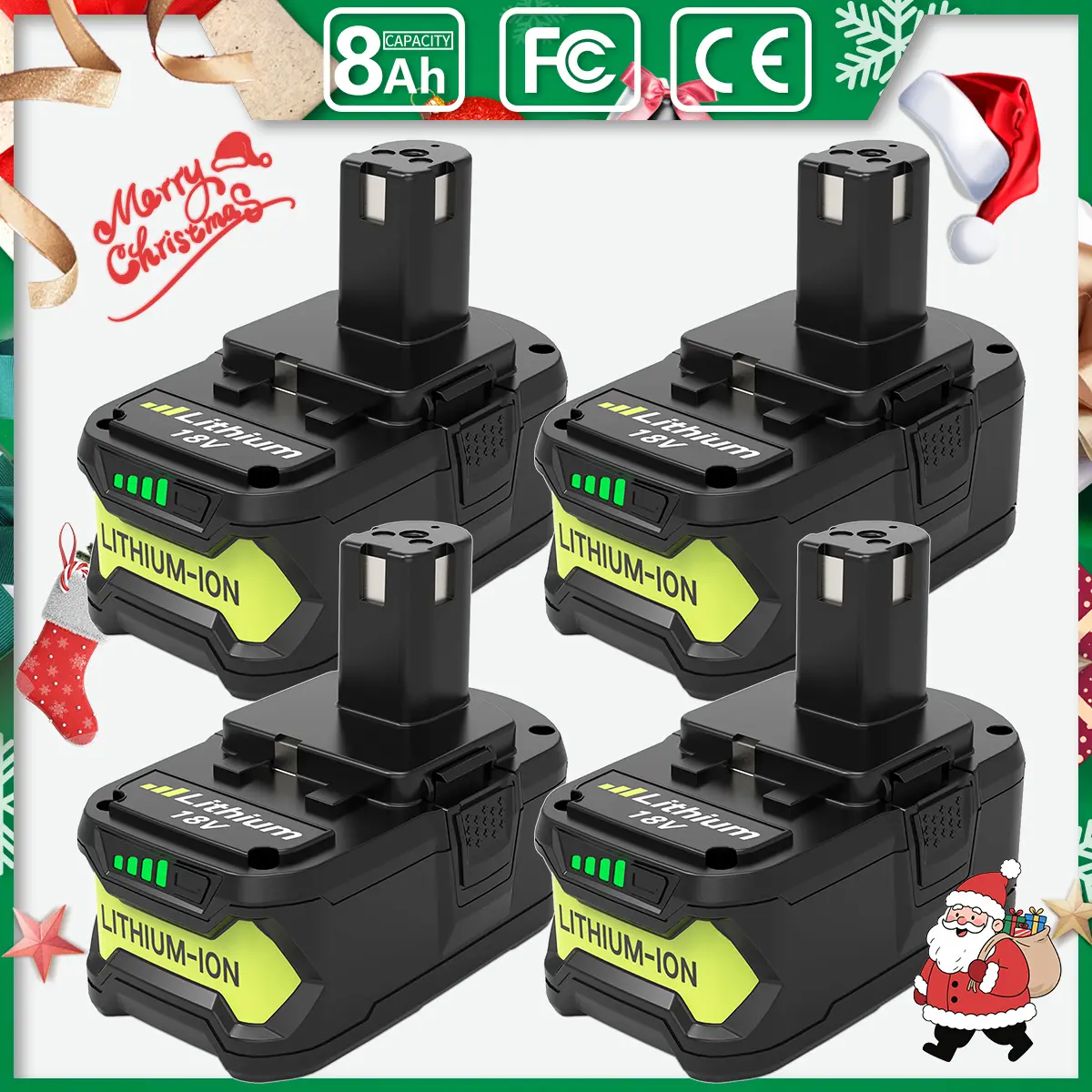 8.0Ah 2 Packs  18 Volt High Capacity Replacement for Ryobi 18V Battery 8000mAh, Compatible with Ryobi 18 Volt Lithium ion Battery P108 P107 P105 P104 P103 P102 Cordless Power Battery Tools lithium-ion Batteries Pack flexvolt max