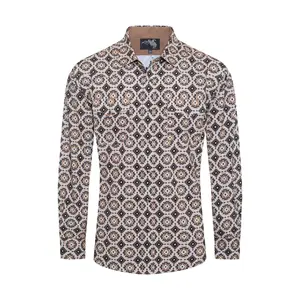 Men's Western Pearl Snap Aztec Print Shirt - MPS110L-120