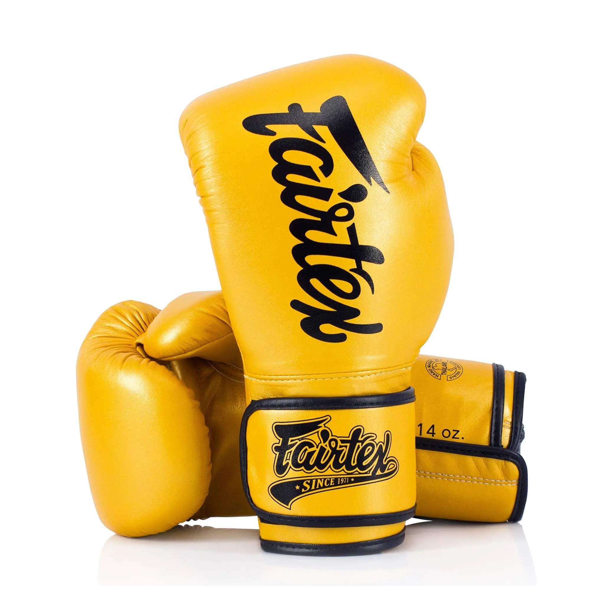 Fairtex BGV18 Gold Muay Thai Boxing Glove, Professional Boxing Gear for Combat Sports Training, Protective Gear