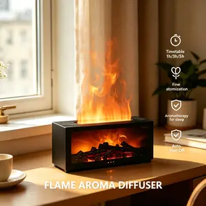Cozy Flame Aromatherapy Diffuser | Essential Oil Humidifier for Sleep Relax Bedroom Home Office Room Decor