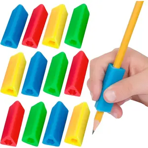 12-Pack Triangle Pencil Grips, Assorted Bright Colors, 1.75-Inch Long (TPG-16212)