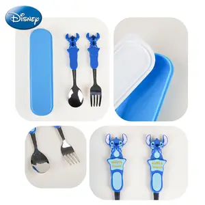 Disney ZOOTOPIA Stitch Officially Licensed Mickey Marie The Cat Stainless Steel Fork And Spoon Set Cartoon Judy Themed Tableware Flatware Set With Case Portable Dining Utensil Set Travel Tableware Set Lunchbox Essentials Washable Reusable 2Pcs