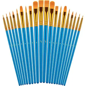 Paint Brushes Set for Acrylic Painting, 20 Pcs Oil Watercolor Acrylic Paint Brush, Artist Paintbrushes for Body Face Rock Canvas, Kids Adult Drawing Arts Crafts Supplies, Blue