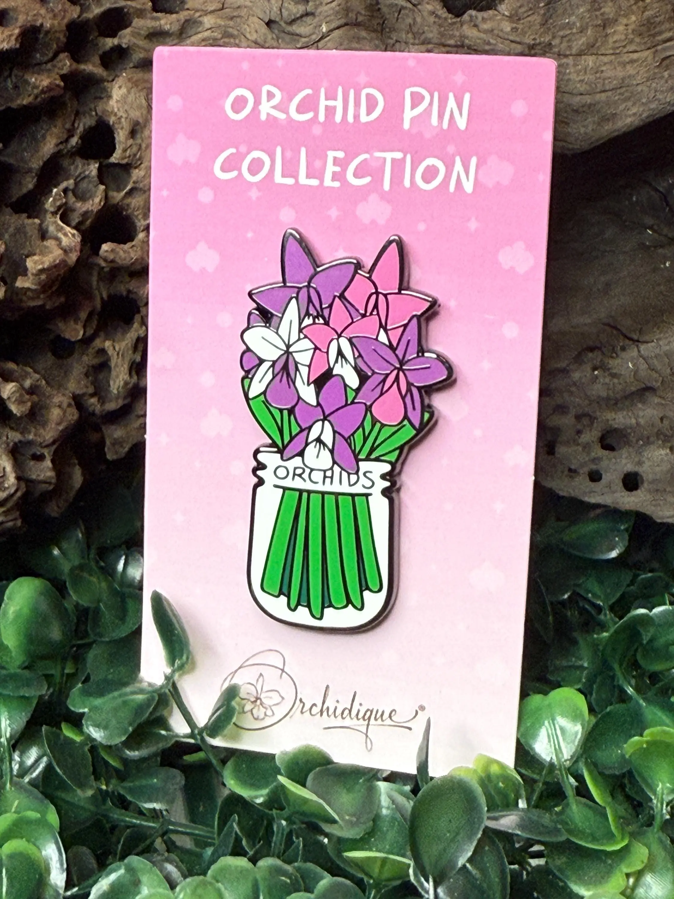 Orchid Bouquet: Hard Enamel Pin Brooch Orchid Flower Enamel Pin