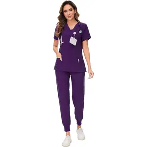 Scrubs for Women Set - Stretch V-Neck Scrub Top & Jogger Pant with 8 Pockets COZY SCRUBS