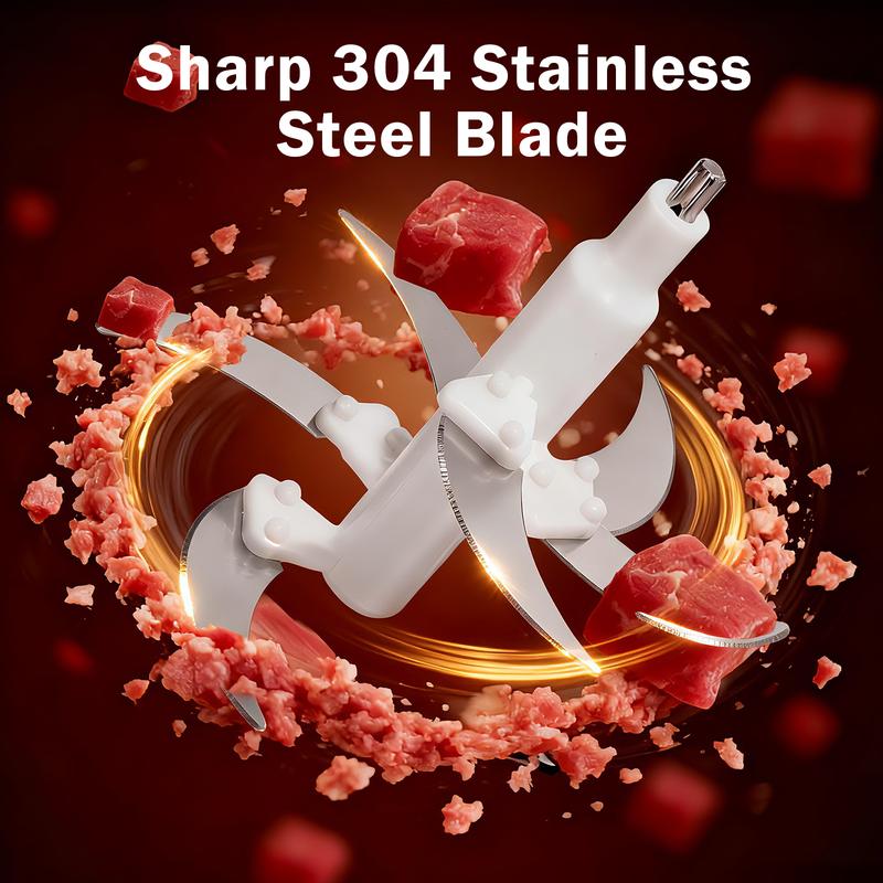 Meat Max Electric Chopper, 4L Mixing Bowl, 5 Speed Settings, 500W Meat Grinder for Meat, Fruits, Vegetables & Baby Food