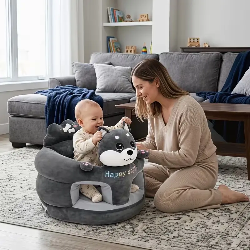 Cute Cartoon Shaped Baby Sit Me Up Seat Toddler Sit Training Chair, Anti-Rollover Baby Chair with Back Support, Portable Toddler Chair for Home Bedroom Living Room