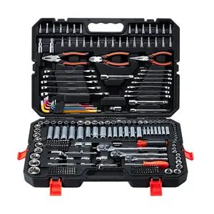 VEVOR Mechanics Tool Set, 314-Piece Mechanic Tool Kit, 1/4 in, 3/8 in, and 1/2 in Drive, Metric Socket Set, Wrenches, Screwdriver Bits, Accessories, and Storage Case, for Automotive and Home Repair