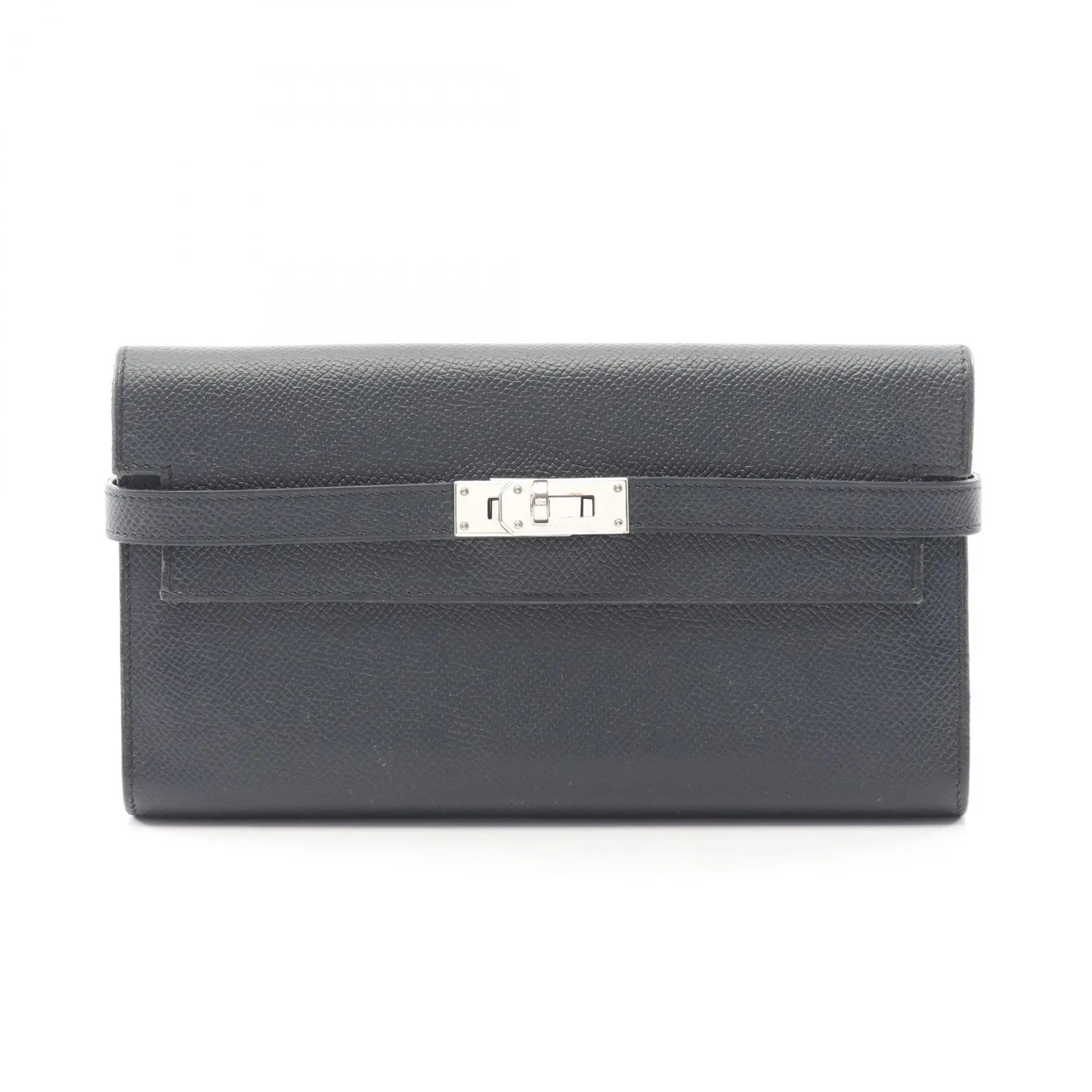 Pre-owned HERMÈS Calfskin Small Leather Goods Hermes Kelly Wallet Long Verso calf leather long bifold wallet
