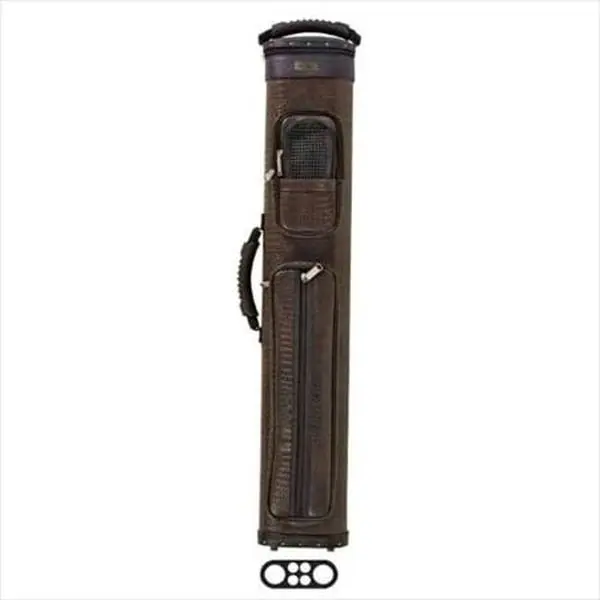 Elite Cases ECCP24 Billiards & Snooker Cue Storage Case - Oval Shape, 2 Butts, 4 Shafts, Handle, Larger Pocket, Top Cell Phone Pocket, 34 in, 4.8 lbs, Brown, Top Pocket Cell Phone Pocket