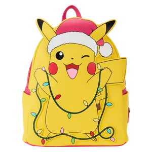 Pokemon Santa Pikachu Christmas Lights Light Up Mini Backpack