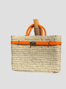 Panier Cuir Bag in Orange