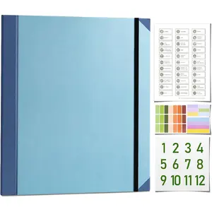 The Life Book Document Organizer - Binder for Important Documents, Document Organizer Foliofor Bills Checks Birth Certificates etc (Blue)