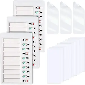 3 Pieces To Do List Checklist Boards Plastic Detachable Message Schedule Planning Boards with 3 Acrylic Adhesive and 10 Cardstock for Check Items Accessories