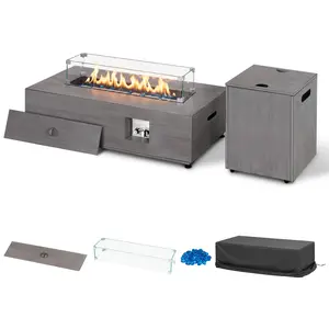 42.9" Outdoor Propane Gas Fire Pit Table with Hidden Tank Table