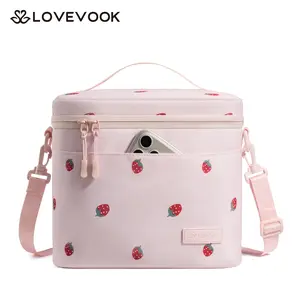 LOVEVOOK Insulated Lunch Box for Women Men, Reusable Lunch Bag for Work Picnic Beach College School, Leakproof Cooler Bag with Shoulder Strap & Ice Pack, Lunch Box/Bag for Mom Teacher Kids Girl Boy
