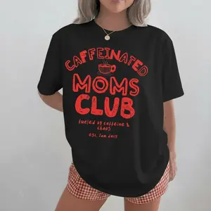 Mom's Multifaceted Typography Tee, Caffeinated Mama Club Top, Comfort Colors Graphic Shirt, Tired Mothers Crew Design, Mothers Day Present, Trendy Parenting Apparel, New Parent Gift, Funny Lady Outfit