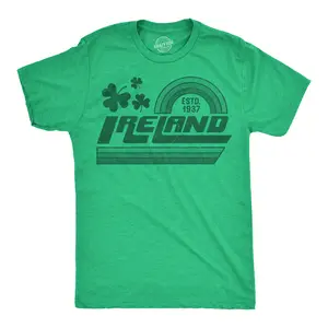 Mens Funny T Shirts Ireland Sarcastic St Patricks Day Graphic Novelty Tee for Men Mens Funny T Shirts Cool Vintage Fashion T-Shirt Gift Classic Menswear Saint Patrick's Day Apparel for Men Funny Sarcastic Short Green -