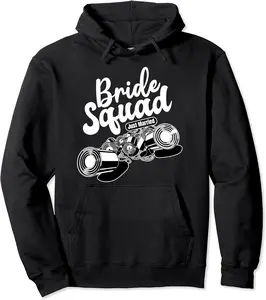 Bride Squad Bridal Party Tin Cans Matching Group Pullover Hoodie - Kaylakiaraja Shop 74B09SKLKLGP