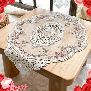 2 Piece Vintage French Placemats, Floral Crochet Hollow Vase Design, Home Kitchen Wedding Decor, Elegant Tableware Accessories, Fine Craftsmanship