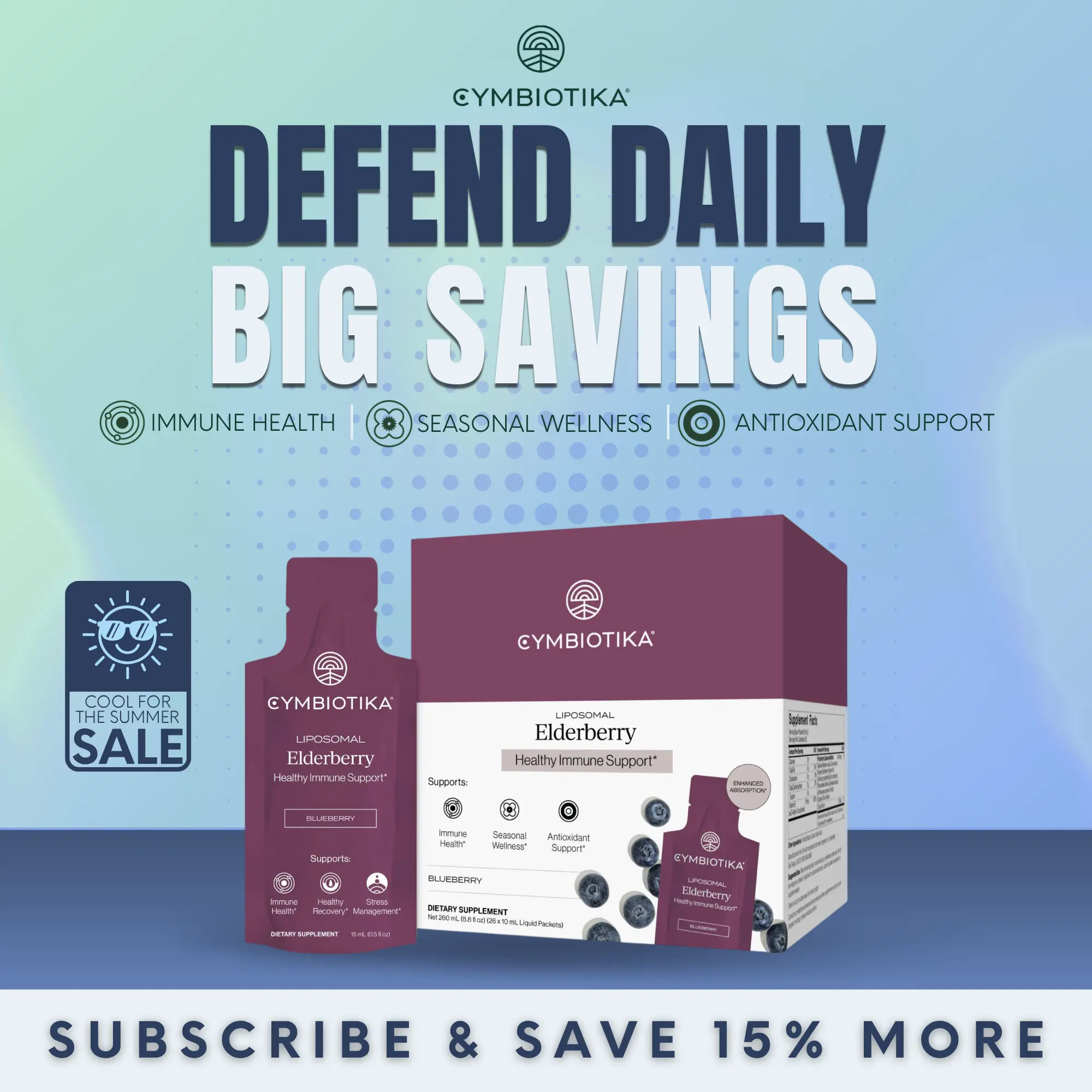 Liposomal Elderberry | 26 Packets | Flu & Virus Defense | Powerful Antioxidant & Immune Boost | 16:1 Organic Elderberry Extract | with Vitamin C, Echinacea & Vitamin E | No Refrigeration | Plant-Based | Third-Party Tested