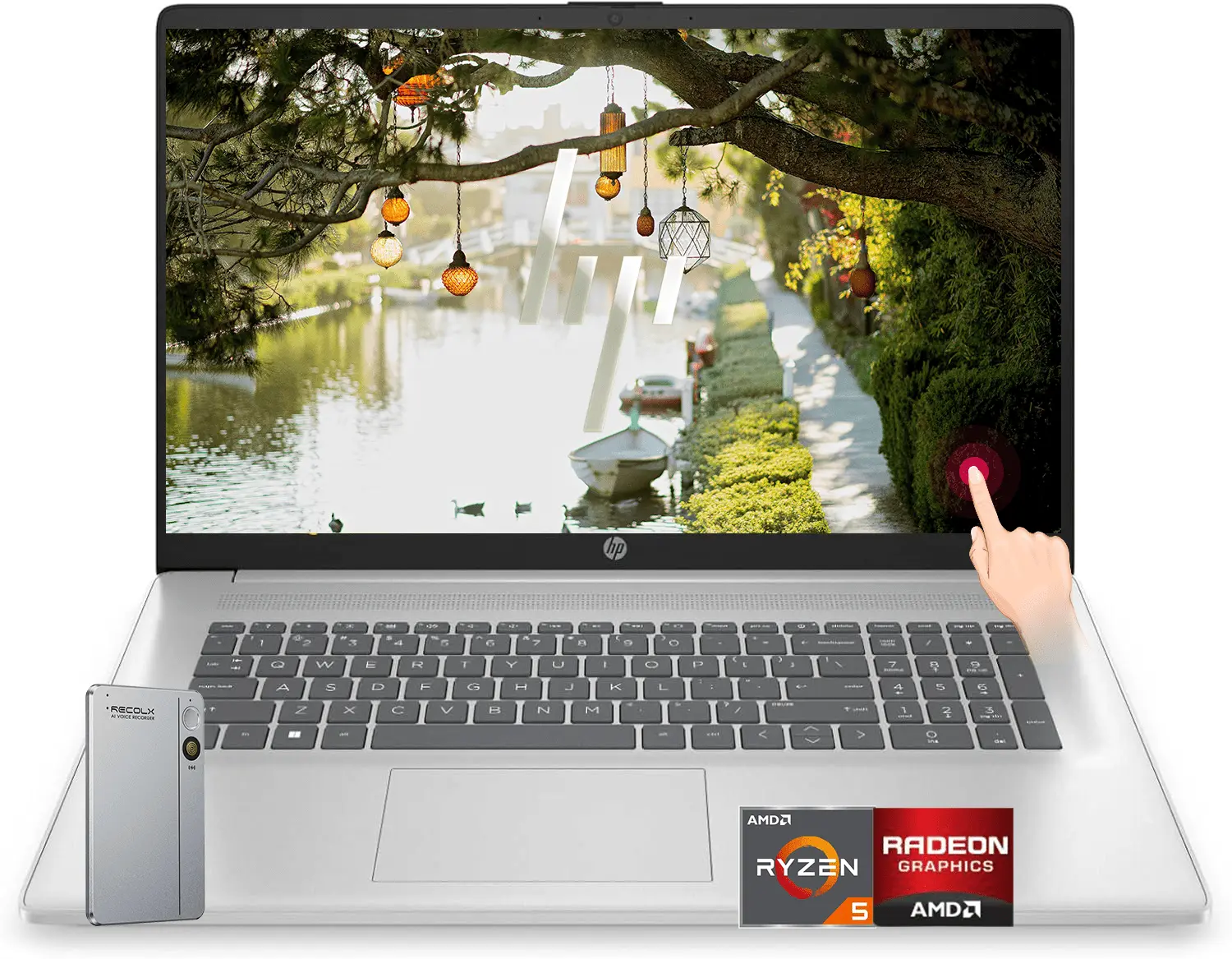 HP 17.3" Touchscreen Laptop, Ryzen 5 7530U, 8GB RAM, 128GB SSD, Win 11 Home, Accessory Included