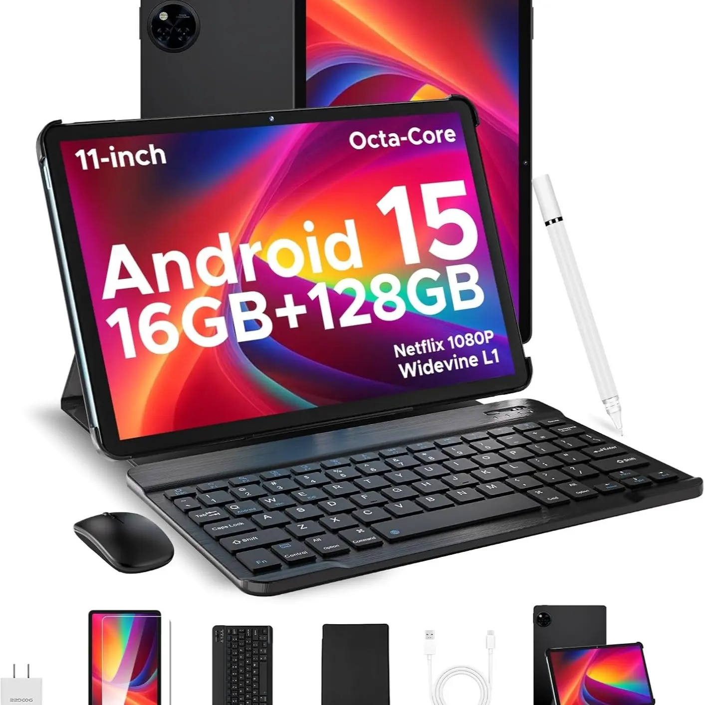 U11(2025) Android 15 Tablet with Keyboard,11 inch Android Tablet