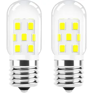 LED Microwave Light Bulb Over Stove Appliance 8206232A 40W Incandescent Equivalent, E17 LED Bulb Dimmable for Refrigerator, Range Hood, 3W 380LM Daylight White 6000K, T7 Intermediate Base, Pack of 2