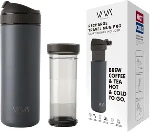 VIVA Recharge Tea Infuser Bottle, 16 oz Insulated Stainless Steel Travel Tea Tumbler with Infuser for Loose Leaf, Hot & Cold Tea & Coffee