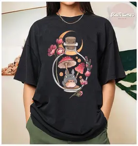 Totoro Mushroom T-Shirt, My Neighbor Totoro T-Shirt, Studio Ghibli T-Shirt, Ghibli Shirt, Hayao Miyazaki, Studio Ghibli Gift,Cartoon T-Shirt