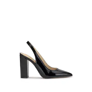 Noula Slingback Pointed Toe Pump in Black Patent