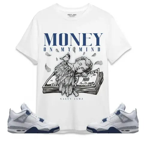 #   good graphic tees #   whitetrewhite teeBlack Money On My Mind Angel Unisex Graphic Tee - BlackWhite - Menswear, Top