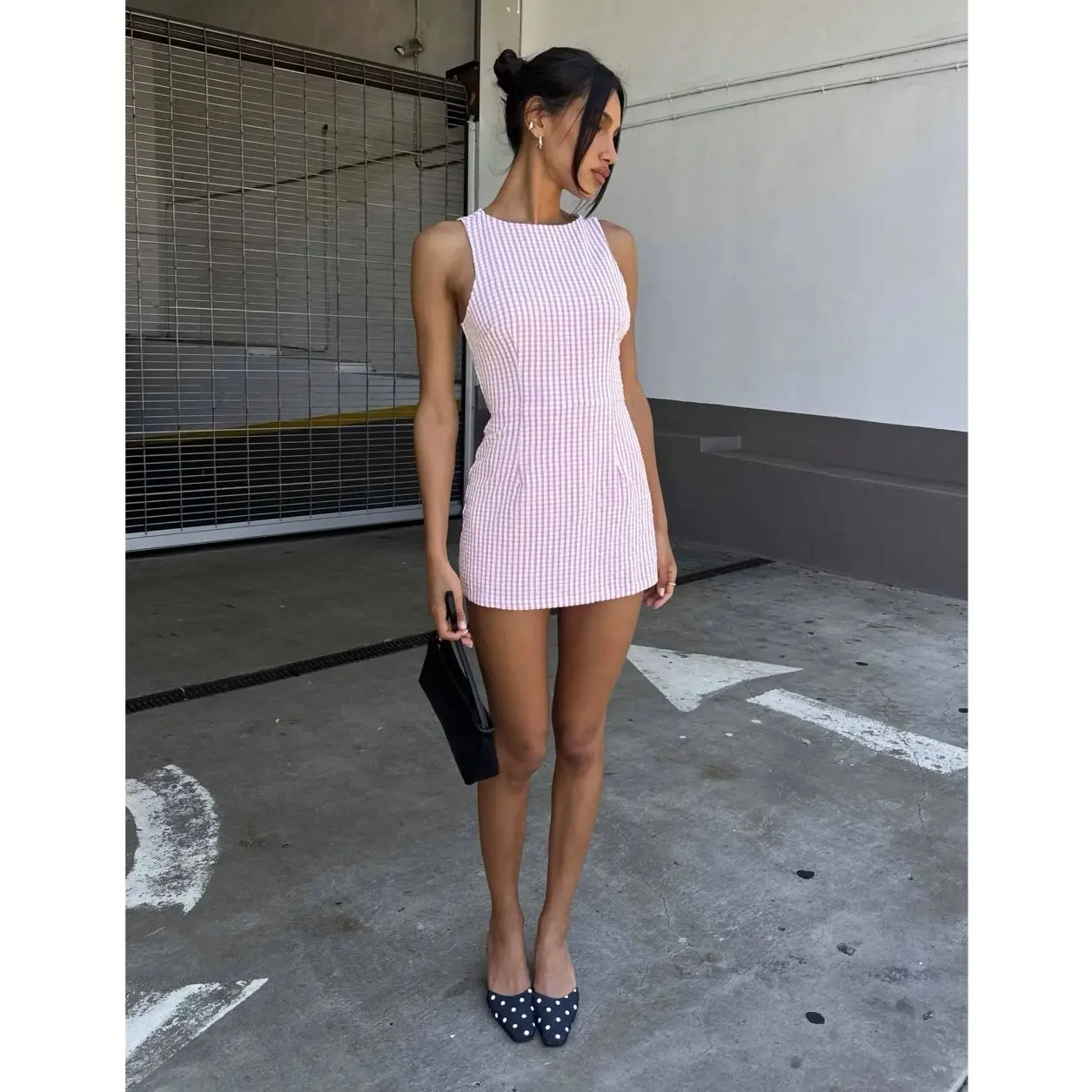Princess Polly Yumiko Romper Pink Check