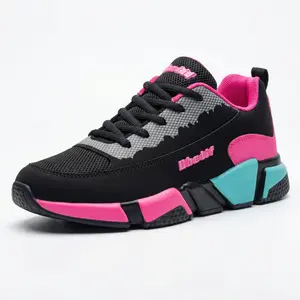 Women's Athletic Low-Top Lace-Up Cushiony Road Running Shoes - Closed-Toe, Breathable, Non-Slip, Durable Stylish Rubber Sole, Streetwear-Inspired Dual-Color Casual Trainers for Activewear
