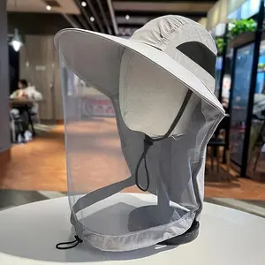 Outdoor Mosquito Hat,  1 Count Wide Brim Hat with Mosquito Net, Sun Protection Hat for Hiking, Cycling, Fishing, Camping, Travel, Outdoor Sports Accessories