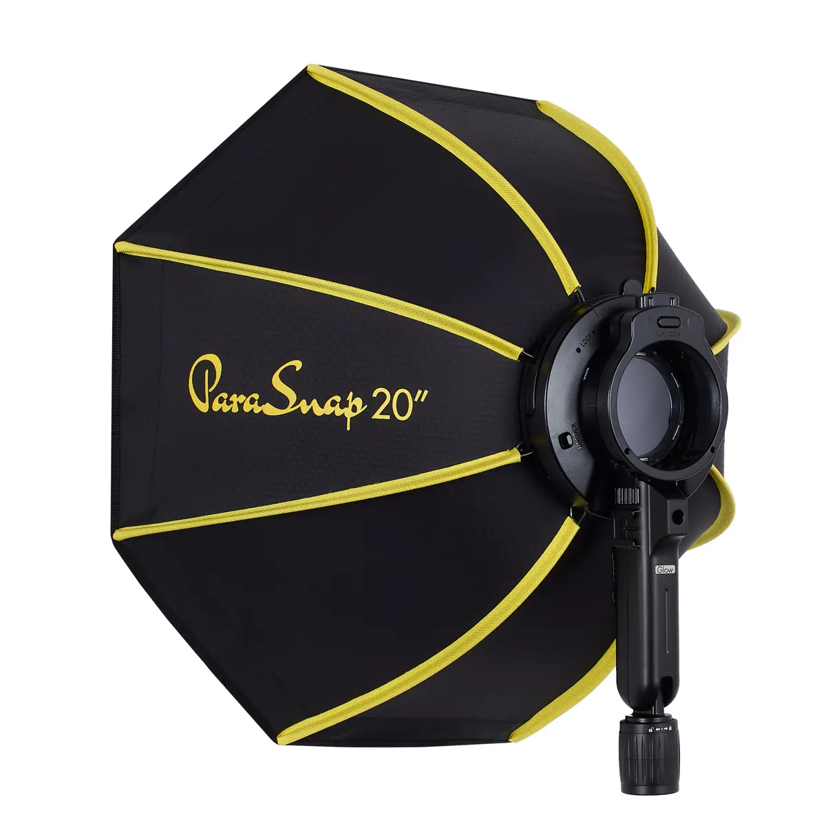 New Durable Glow PS-B20K ParaSnap Magnetic Adjustable Grip Handle Octagonal Softbox (20") - Camera Light Modifier Stand Accessory for Round Heads Flash Zoom Li-ion X, Profoto A1, Godox V1, Photographers