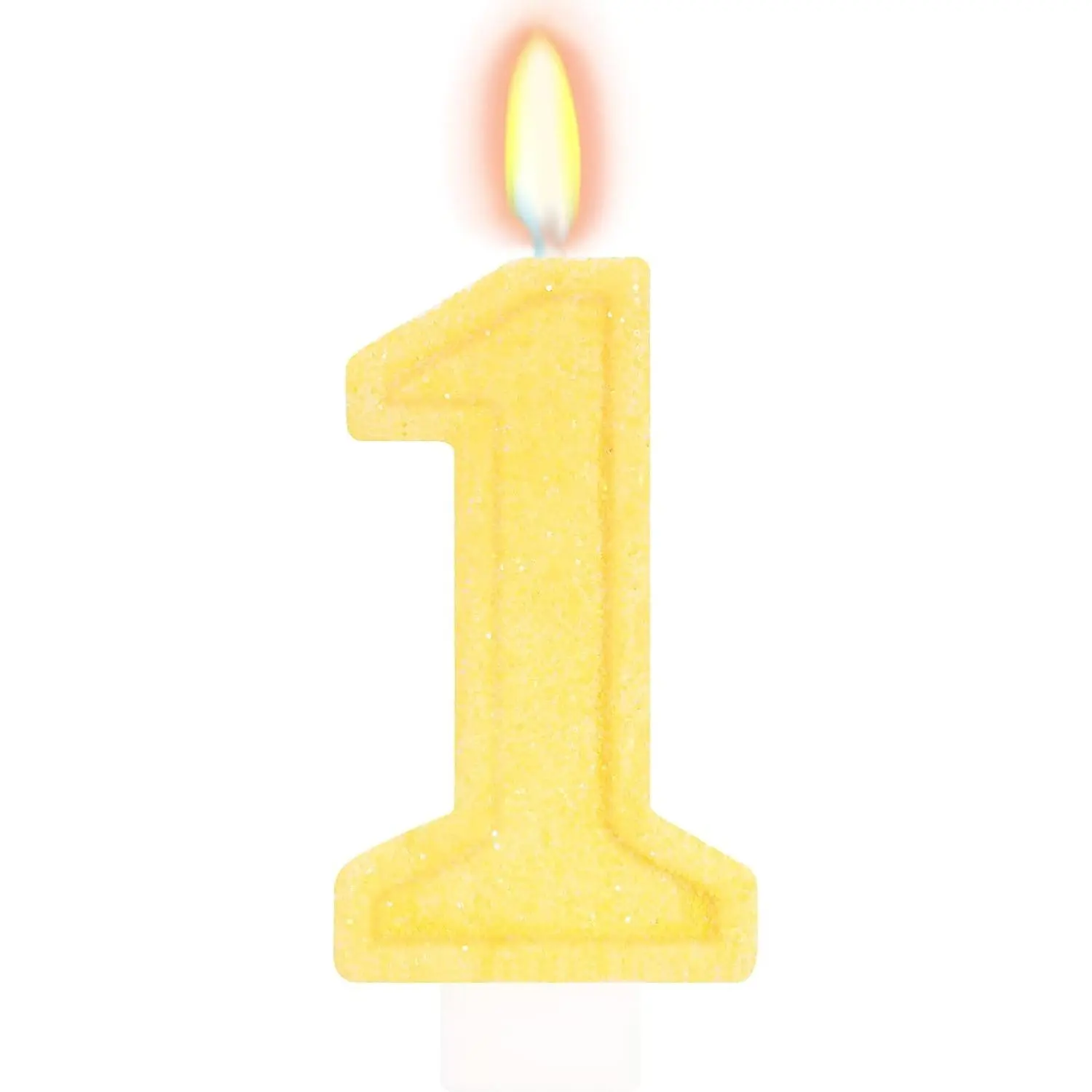 Yellow Birthday Candles for Boys Girls - Number 1 Candle Cake Topper for Yellow Party Decorations Sunflower Birthday Decorations