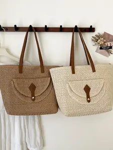 Large Capacity Fashion Solid Color Simple Shoulder Bag, Daily Use Versatile Tote Bag, Stylish and Practical Handbag for Everyday Use