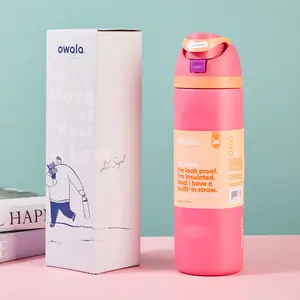 Owala FreeSip Water Bottle - 24oz Insulated Stainless Steel, Push-Button Lid, Perfect for Gym, Office, and Outdoor Adventures