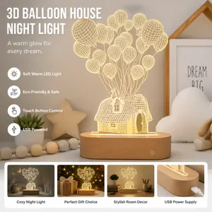High-quality 3D night light, suitable for women--wooden LED decorative lamp, a unique birthday gift for mom, best friend, girlfriend, and wife