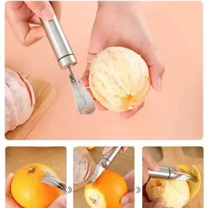 Stainless Steel Citrus Peeler，Perfect for Oranges, Grapefruits & More，Sharp Stainless Steel Blade for Easy Peeling, Ideal for Home, Parties & Outdoor Use