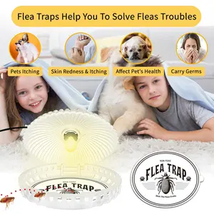 2 Pack Non-Toxic Flea Traps with 6 Sticky Pads & Bulbs Pet Indoor Insect Catcher Fleas Mosquitoes Moths Fruit Flies SK102 Extendable Light Box Cockroach Control Safe for Home Use