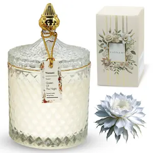 Luxury Scended Candle Gift - Queen of The Night Rare Flower Fragrance In Elegant Jar