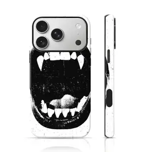 Gothic Teeth Pattern Design Cute Phone Case Double-Layer TPU Shockproof for iPhone 17 Pro Max/16 Pro Max /15Pro Max 15/14/13/12 & Samsung S26 /S25Ultra Great Gift