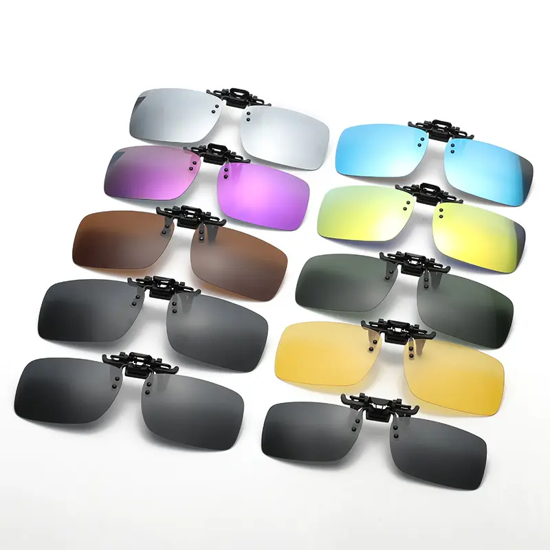 Polarized Clip-On Tinted Lenses Sunglasses for Prescription Glasses, Unisex Sports Eyewear with Metal Clips, TAC Lenses, UV Protection, Anti-Glare Driving Aid summervibes,summerwins
